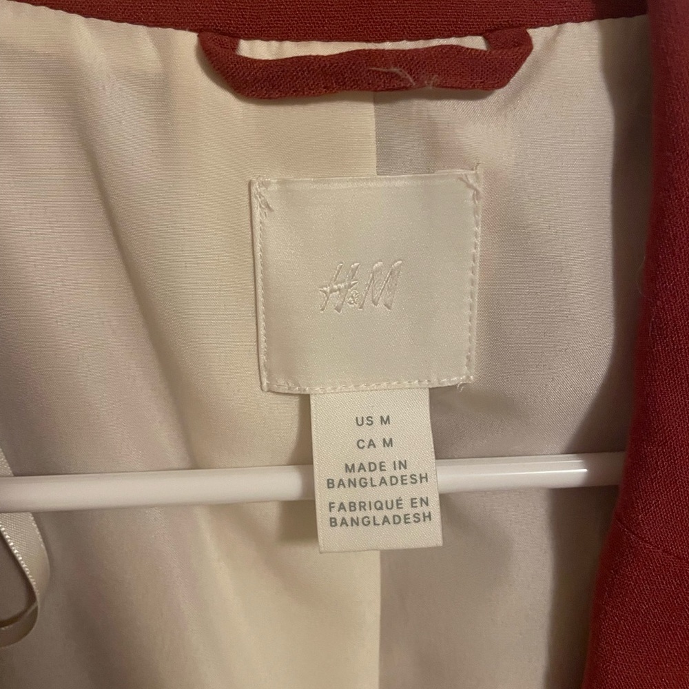 H&M Rust Red Blazer Jacket - Picture 3 of 3